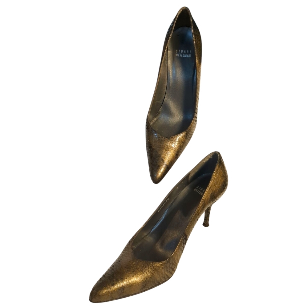 Stuart WEITZMAN Classic Reptile Leather Pumps / Heels Size 8M - Picture 4 of 8